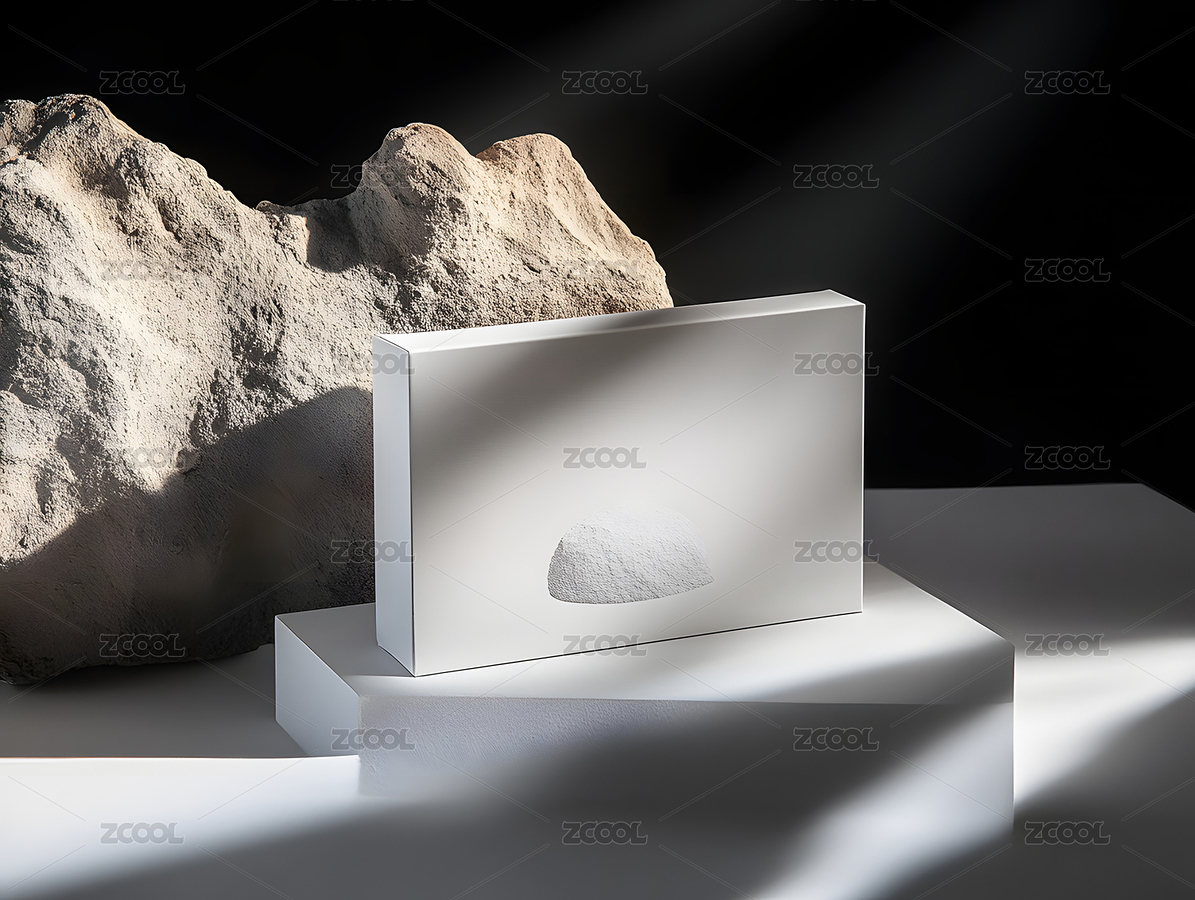 岩石场景中白色盒子产品展示创意背景（主预览-11517793） - 未分类 - 站酷设计师一夜清晨原创素材 - 站酷ZCOOL