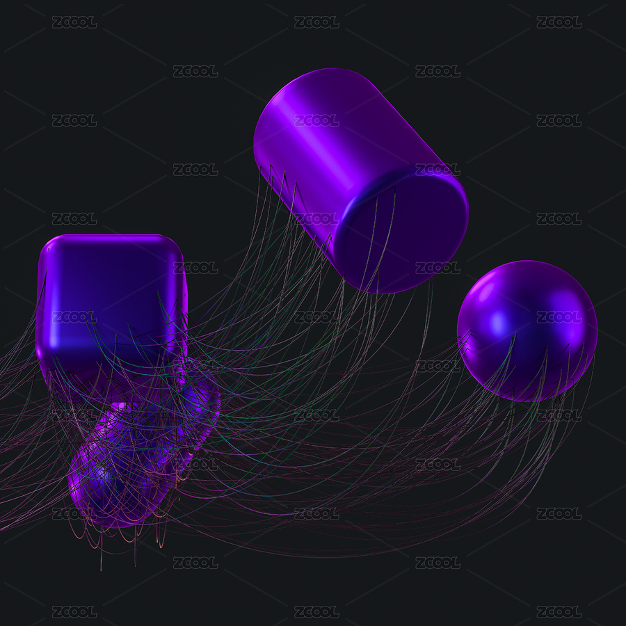 线条连接的几何体，三维渲染（主预览-8347112） - 未分类 - 站酷设计师VinkFan原创素材 - 站酷ZCOOL