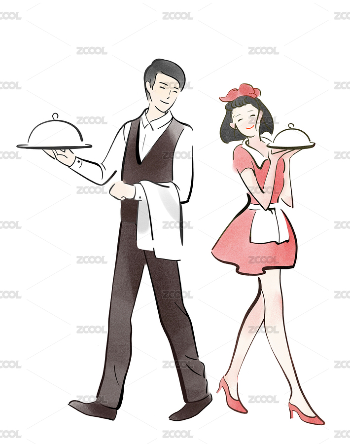 餐廳服務(wù)員（主預(yù)覽-628214） - 未分類 - 站酷設(shè)計(jì)師饅頭豬仔媽原創(chuàng)素材 - 站酷ZCOOL
