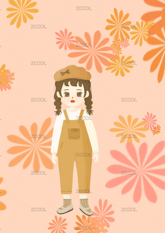 全身卡通可愛女孩插畫（主預(yù)覽-5251110） - 未分類 - 站酷設(shè)計(jì)師筱帽子11原創(chuàng)素材 - 站酷ZCOOL