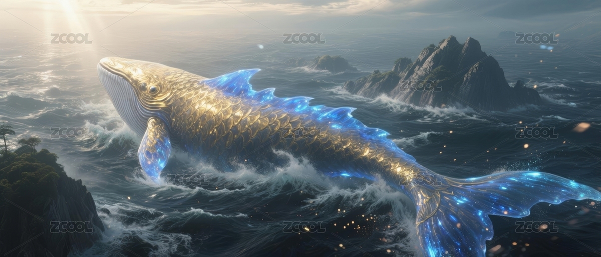 巨鯨奇幻感海洋場(chǎng)景（主預(yù)覽-10596688） - 未分類 - 站酷設(shè)計(jì)師橘貓視覺(jué)原創(chuàng)素材 - 站酷ZCOOL