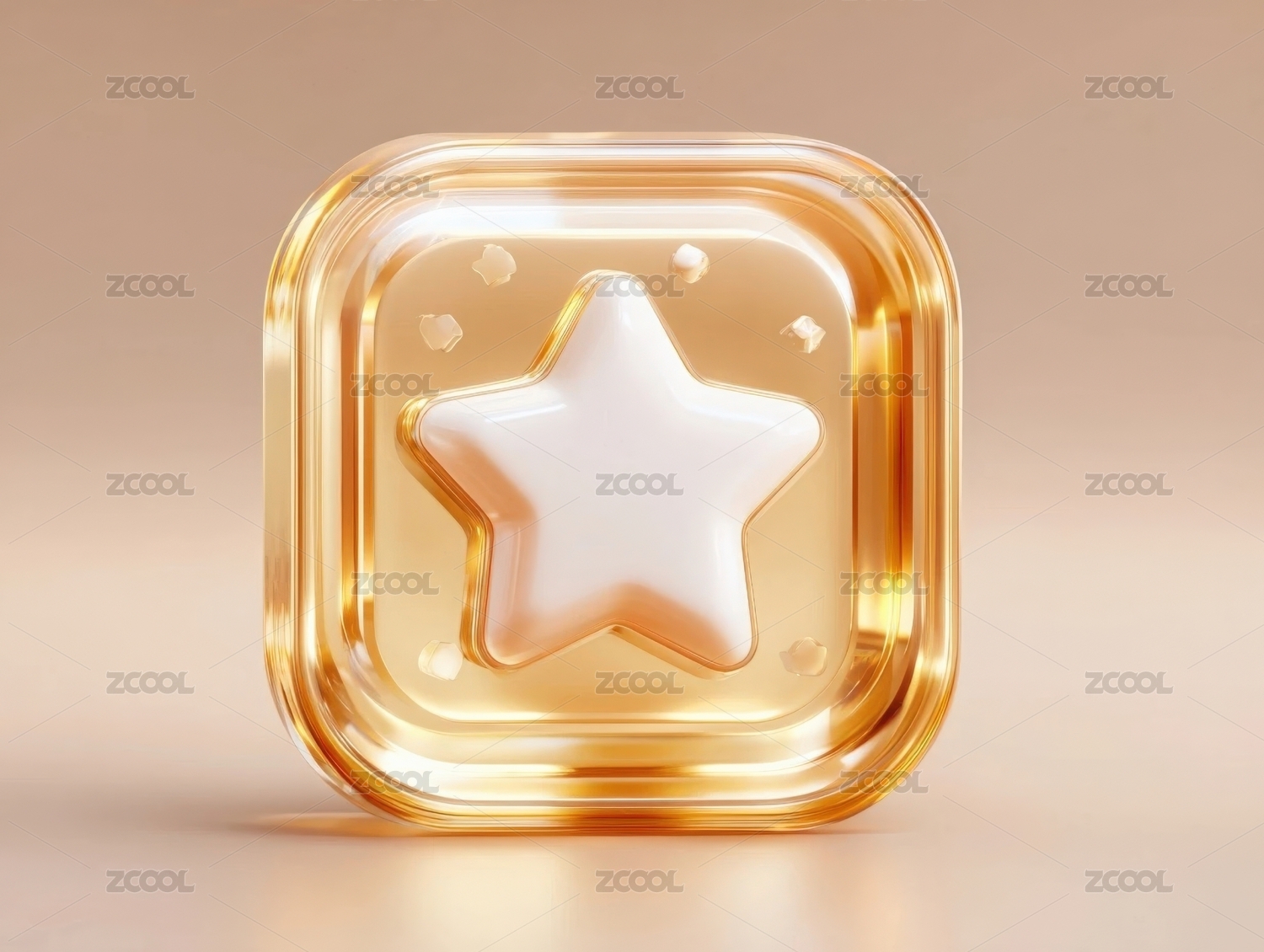金色透明星星图标设计