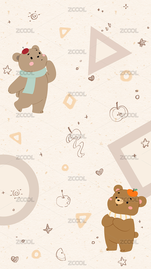 可爱小熊卡通背景图案（主预览-12489942） - 未分类 - 站酷设计师清子5原创素材 - 站酷ZCOOL
