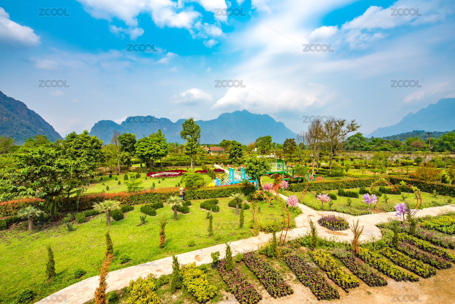 Scenic Landscape in Vang Vieng, Laos, Southeast Asia