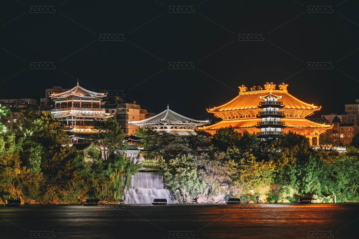 中國廣西柳州夜景，夜間的文廟建筑（主預(yù)覽-4680847） - 未分類 - 站酷設(shè)計師BrokenArcs原創(chuàng)素材 - 站酷ZCOOL