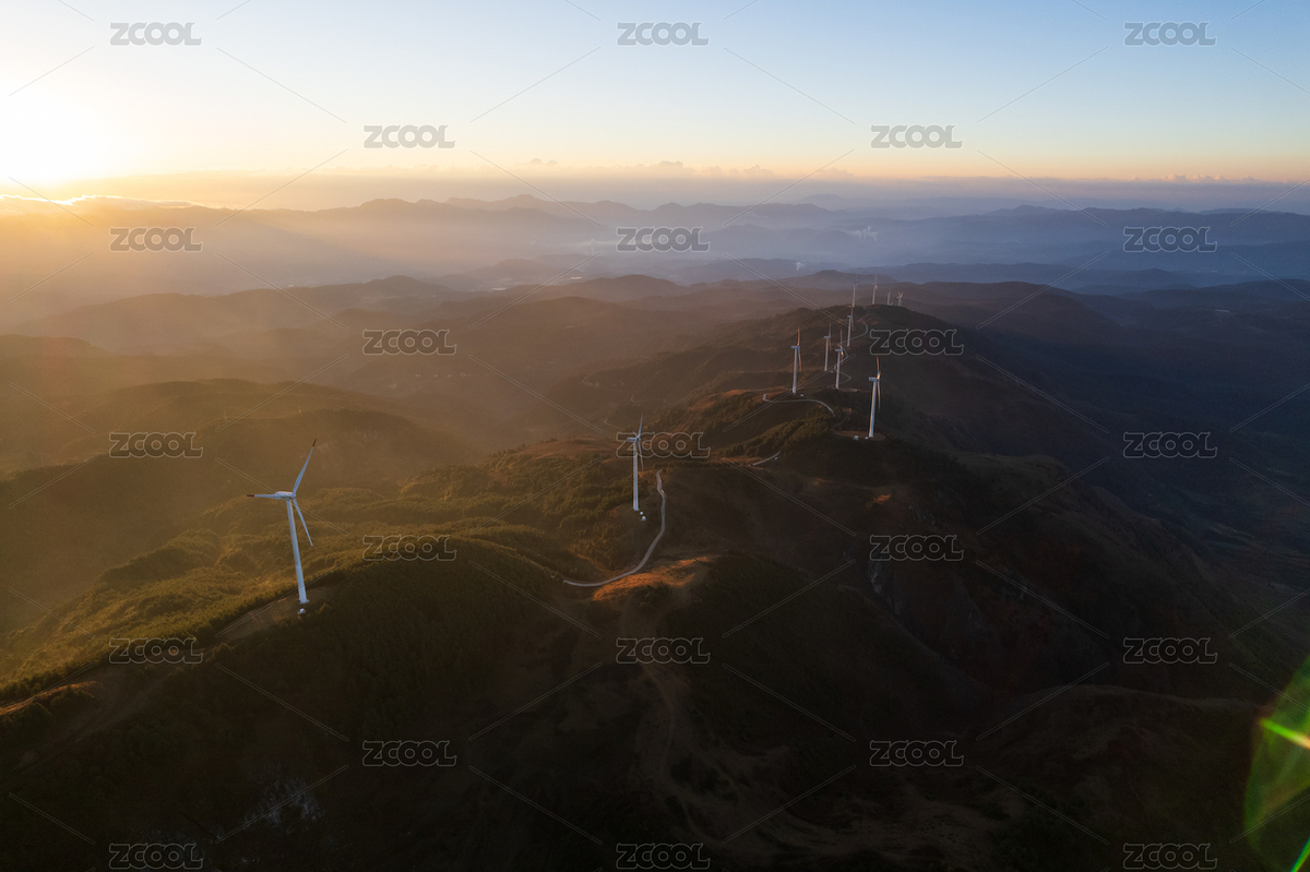 風(fēng)電風(fēng)力發(fā)電站風(fēng)車日出清晨航拍（主預(yù)覽-9502624） - 未分類 - 站酷設(shè)計師龍泉山小魔王原創(chuàng)素材 - 站酷ZCOOL