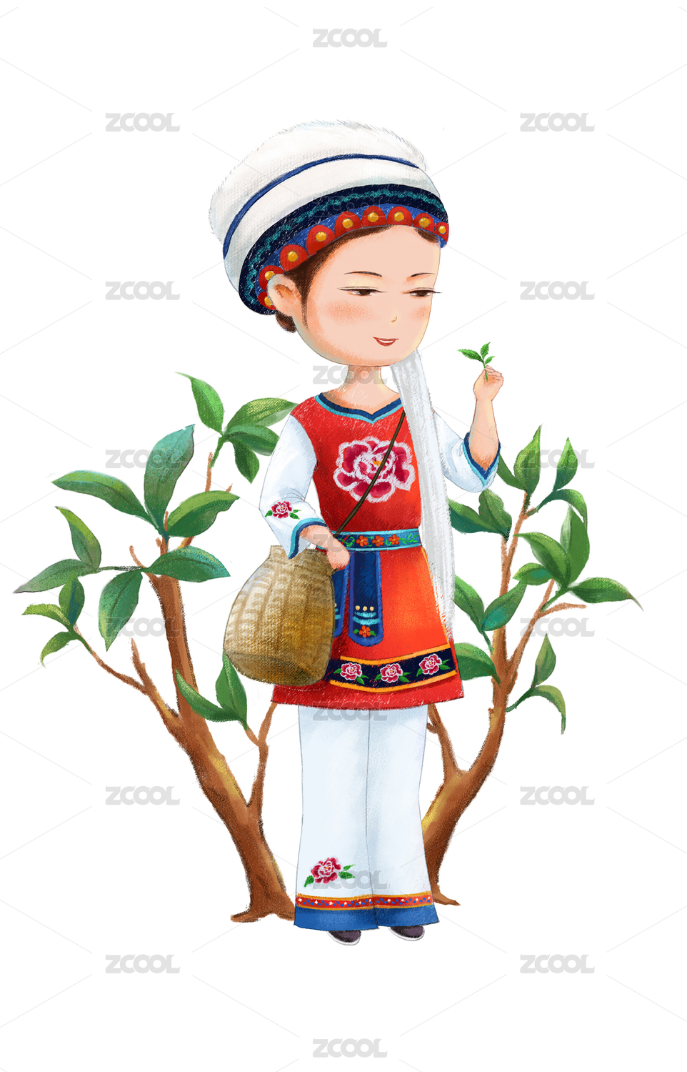 白族采茶少女