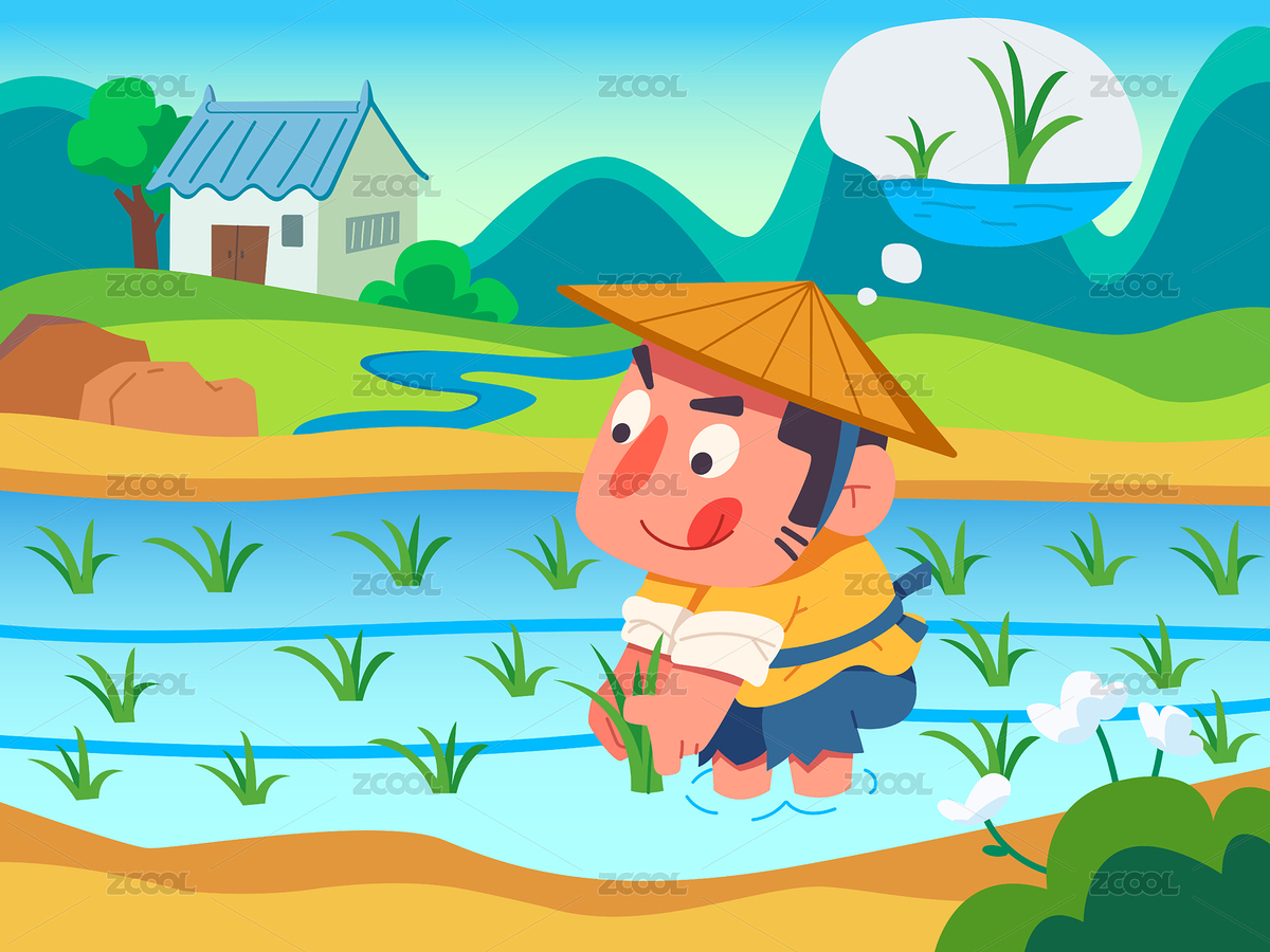 儿童插画成语故事揠苗助长（主预览-8057869） - 未分类 - 站酷设计师eletooth原创素材 - 站酷ZCOOL