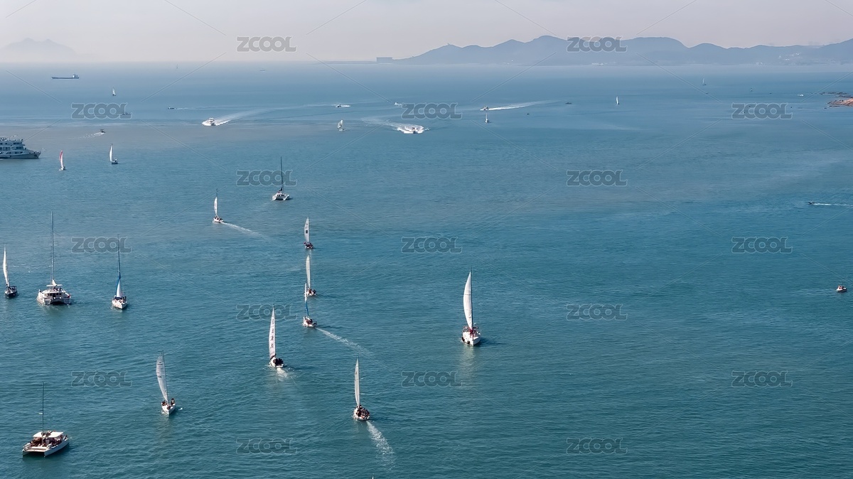 青岛大海帆船旅游航拍（主预览-6408104） - 未分类 - 站酷设计师哈哈80808原创素材 - 站酷ZCOOL