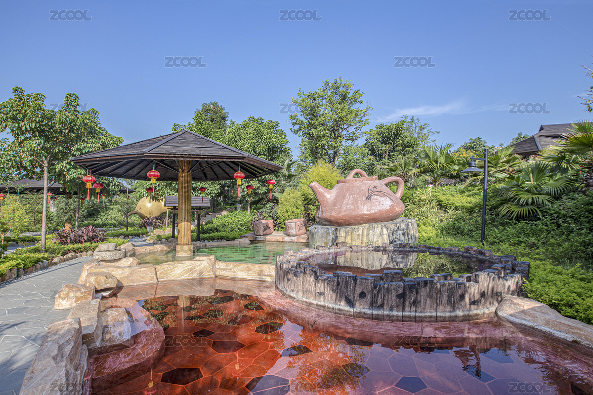 度假村里的温泉池和休闲凉亭（主预览-1451730） - 未分类 - 站酷设计师菲菲1638原创素材 - 站酷ZCOOL