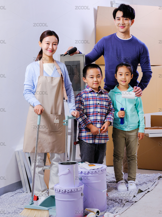 快樂的一家四口裝修房子（主預覽-8481727） - 未分類 - 站酷設計師capacapa原創(chuàng)素材 - 站酷ZCOOL