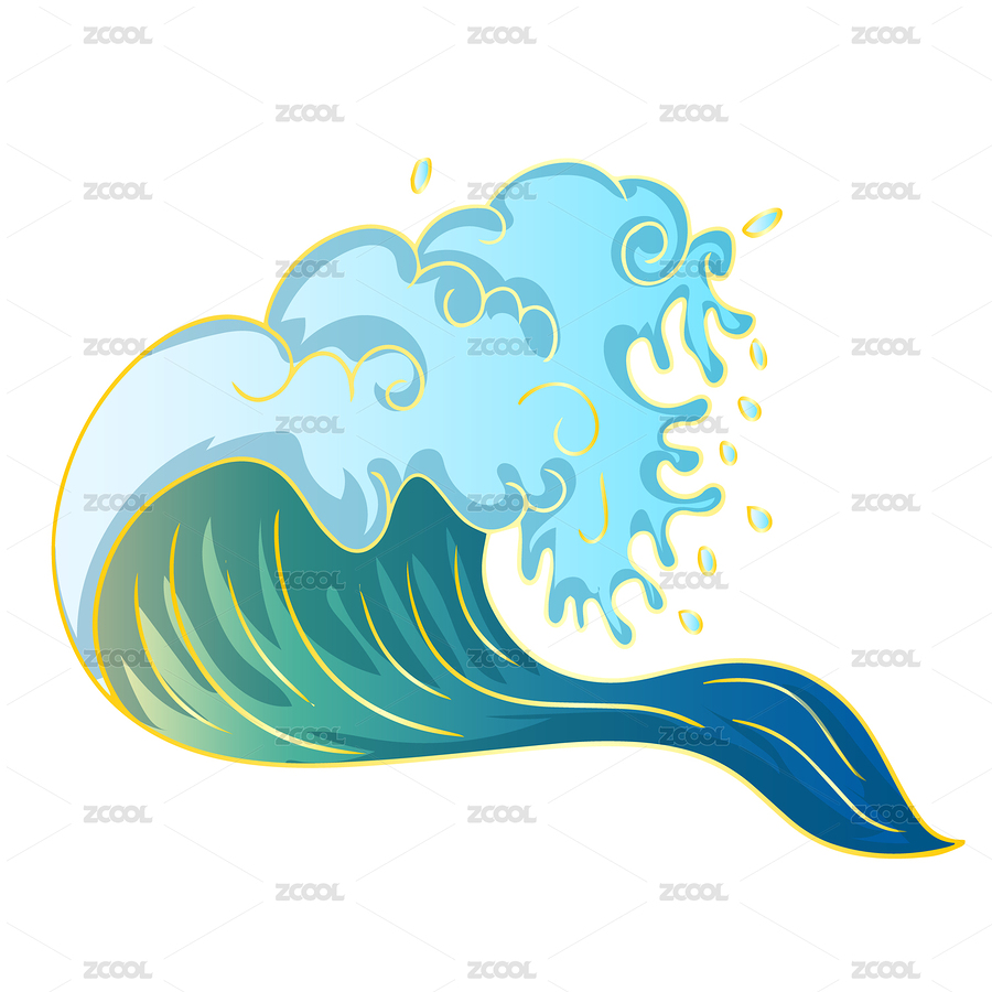 国潮海浪矢量插画素材（主预览-367849） - 未分类 - 站酷设计师江猫原创素材 - 站酷ZCOOL