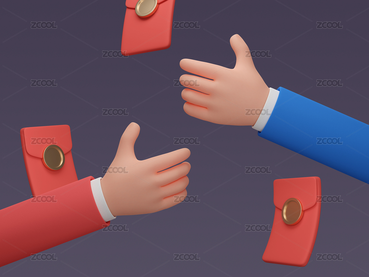 3D卡通背面拿東西手勢(shì)和掉落的紅包（主預(yù)覽-4279093） - 未分類 - 站酷設(shè)計(jì)師imve原創(chuàng)素材 - 站酷ZCOOL