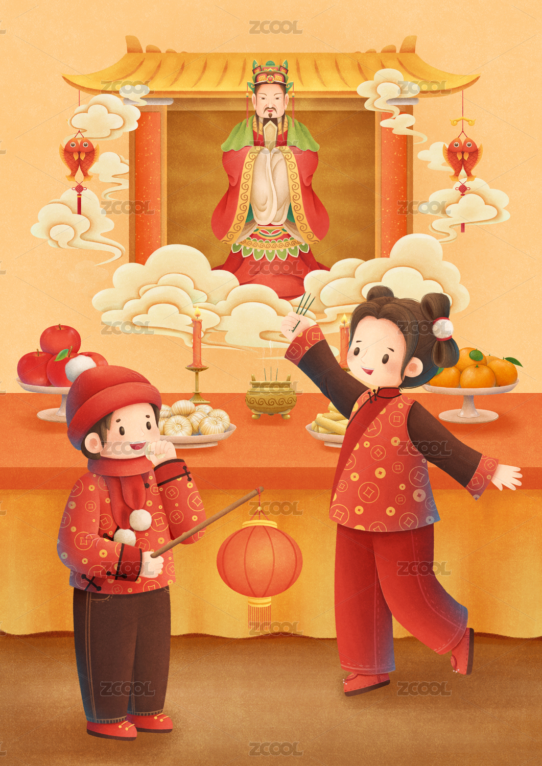 孩童小年祭灶神年俗