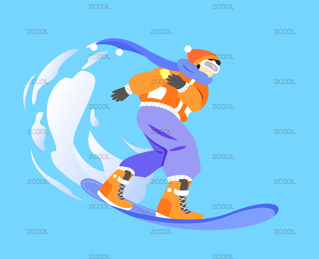 青年人滑雪運(yùn)動(dòng)扁平矢量插畫（主預(yù)覽-2721506） - 未分類 - 站酷設(shè)計(jì)師monster藍(lán)原創(chuàng)素材 - 站酷ZCOOL