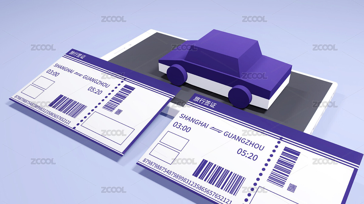 在智能手机屏幕上的，3D汽车模型和旅行签证的概念图片。（主预览-5777268） - 未分类 - 站酷设计师WUWUDEFENSI原创素材 - 站酷ZCOOL