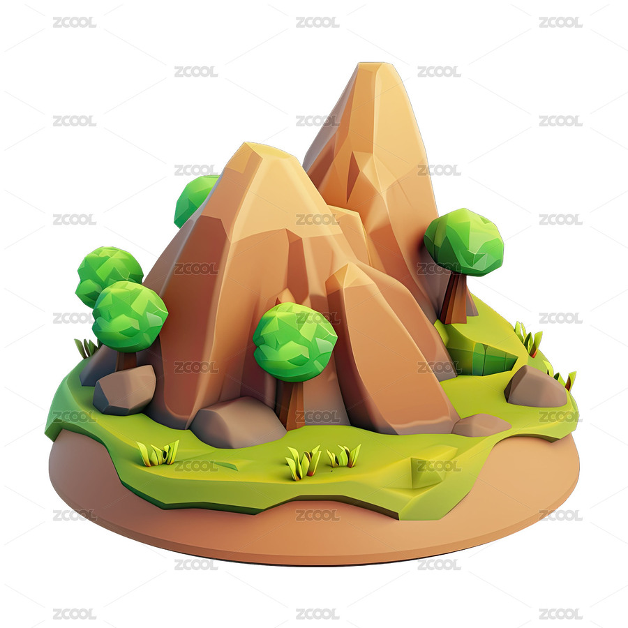绿色的卡通山丘小山峰丘陵插画（主预览-3780626） - 未分类 - 站酷设计师游来游去丿原创素材 - 站酷ZCOOL