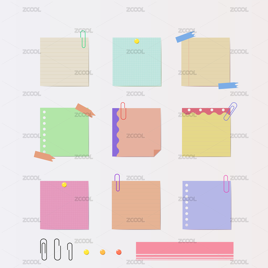 彩色的便簽紙元素（主預(yù)覽-3576209） - 未分類 - 站酷設(shè)計師moridesu870原創(chuàng)素材 - 站酷ZCOOL