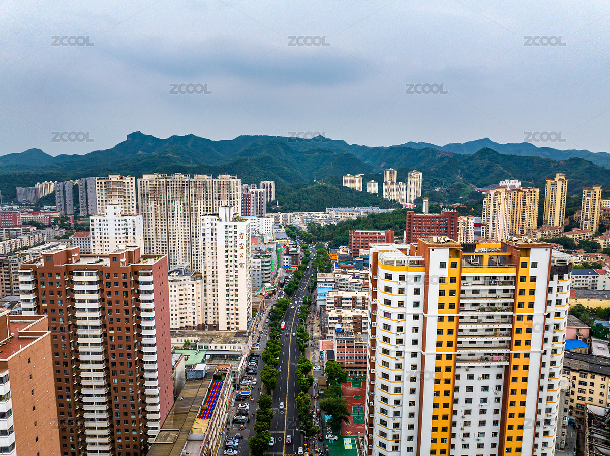 河北承德航拍依山而建的城市高楼鸟瞰（主预览-9278879） - 未分类 - 站酷设计师梦游前生原创素材 - 站酷ZCOOL
