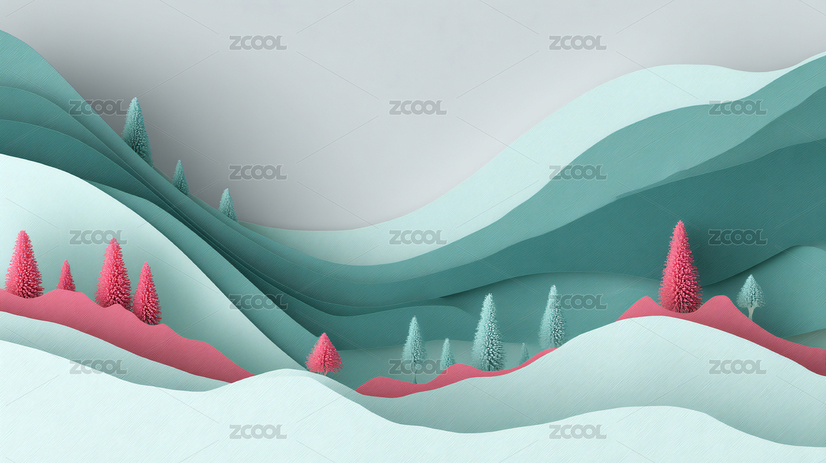 剪紙風(fēng)青綠山水粉樹裝飾（主預(yù)覽-12640930） - 未分類 - 站酷設(shè)計(jì)師molesve原創(chuàng)素材 - 站酷ZCOOL