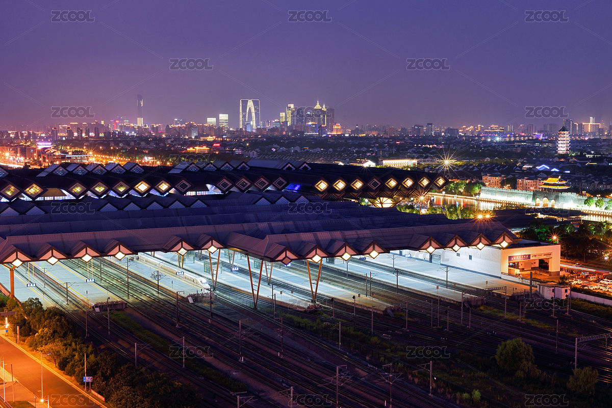 蘇州火車站城市建筑風光夜景（主預覽-1694204） - 未分類 - 站酷設(shè)計師lokya原創(chuàng)素材 - 站酷ZCOOL