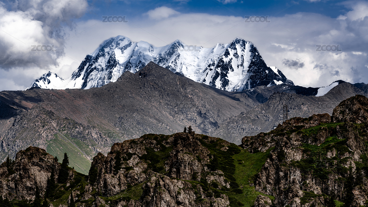夏日里的博格达峰雪山-新疆天山天池景区（主预览-8678215） - 未分类 - 站酷设计师XW611028原创素材 - 站酷ZCOOL