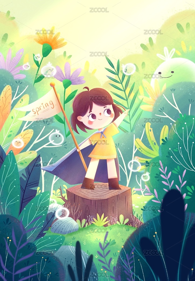 春天披著斗篷的女孩與露水精靈在綠色花叢中（主預(yù)覽-4439438） - 未分類 - 站酷設(shè)計師melody李小婷原創(chuàng)素材 - 站酷ZCOOL