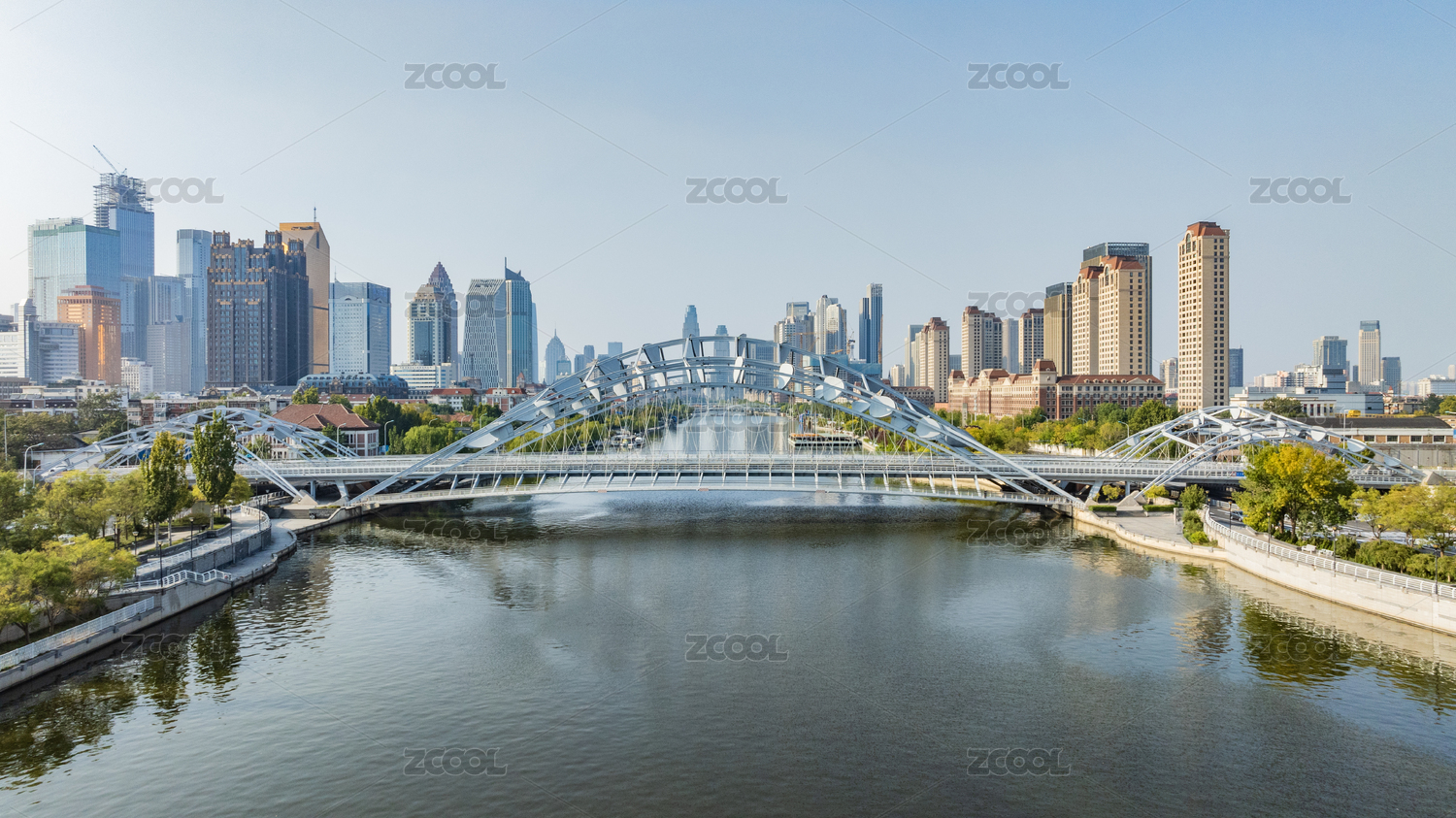 天津直沽桥建筑航拍景观