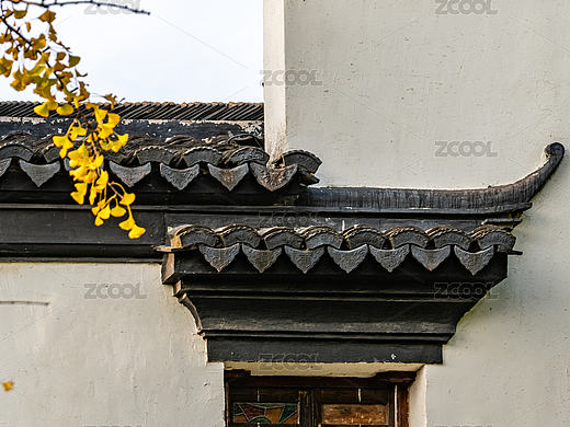 上海嘉定州桥老街白墙黛瓦明清建筑徽派景观