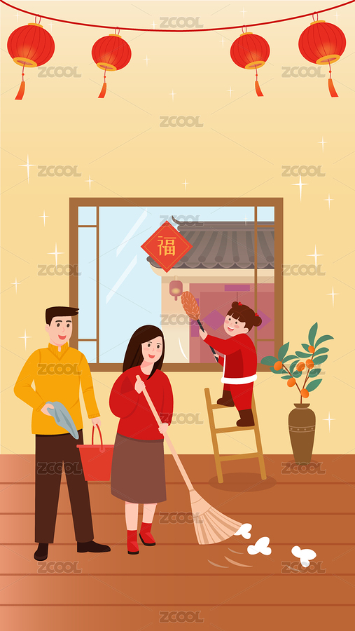 年俗腊月二十四南方小年插画（主预览-5250764） - 未分类 - 站酷设计师TYT亭原创素材 - 站酷ZCOOL