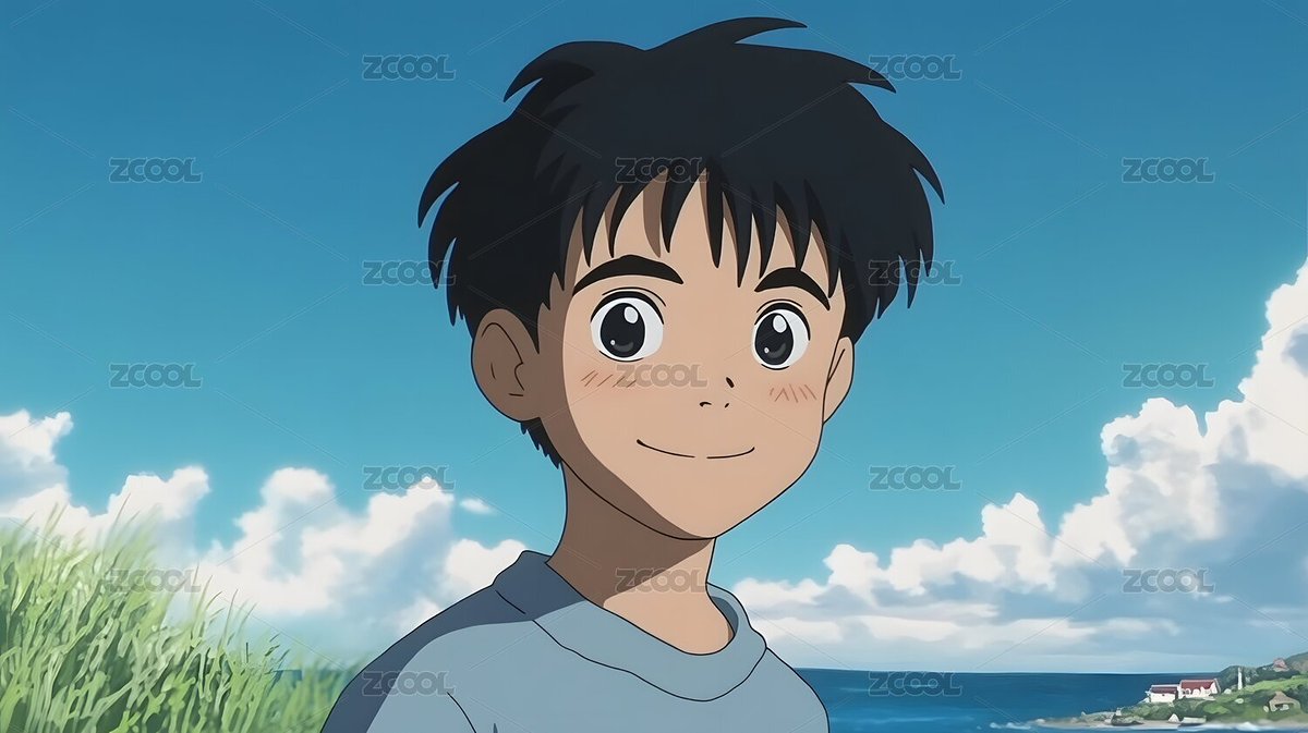 宮崎駿日漫人物年輕亞洲男孩微笑頭像戶外（主預(yù)覽-5355705） - 未分類 - 站酷設(shè)計(jì)師DEX2011原創(chuàng)素材 - 站酷ZCOOL