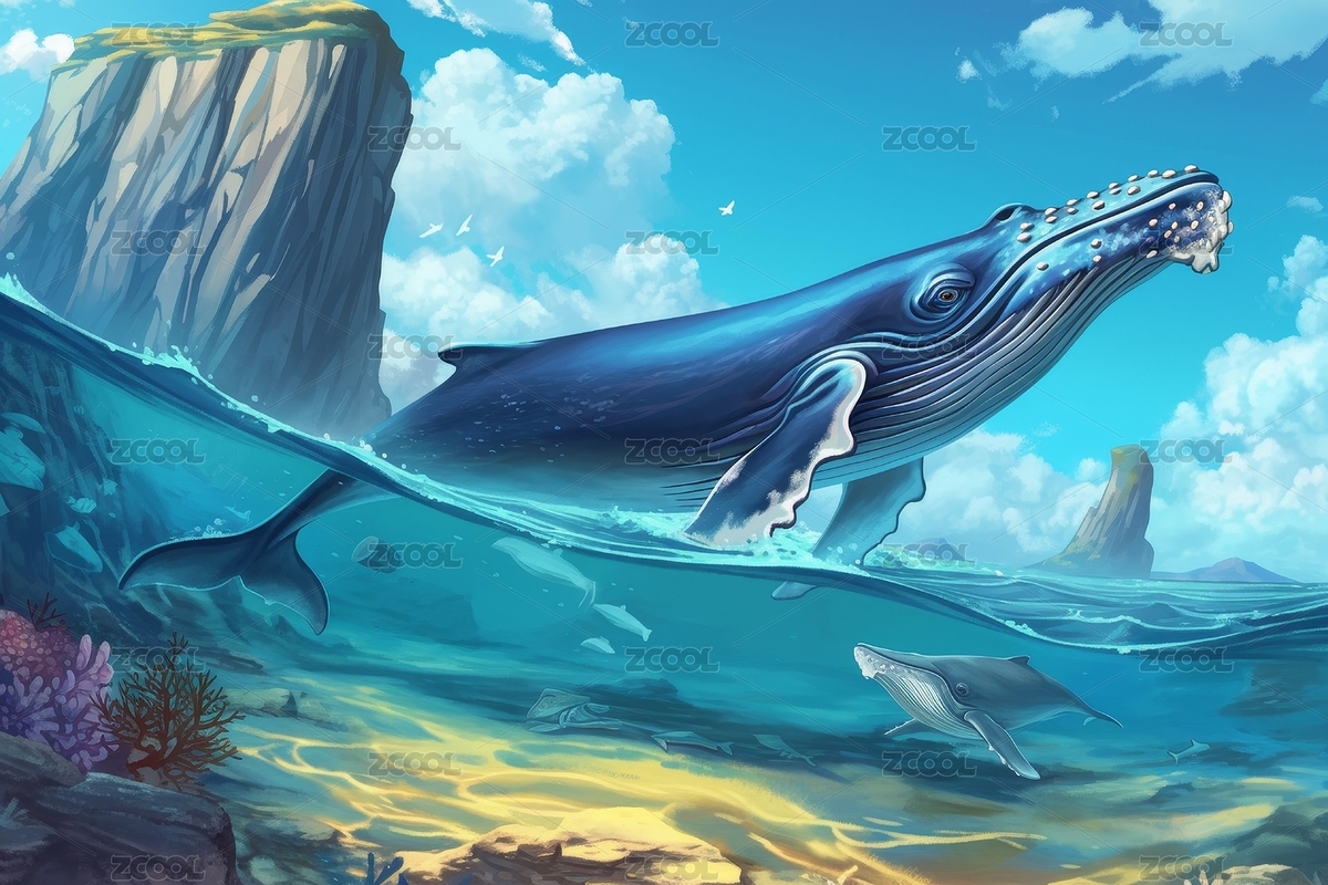 巨鯨躍動(dòng)（主預(yù)覽-5257376） - 未分類 - 站酷設(shè)計(jì)師云眸視覺(jué)原創(chuàng)素材 - 站酷ZCOOL