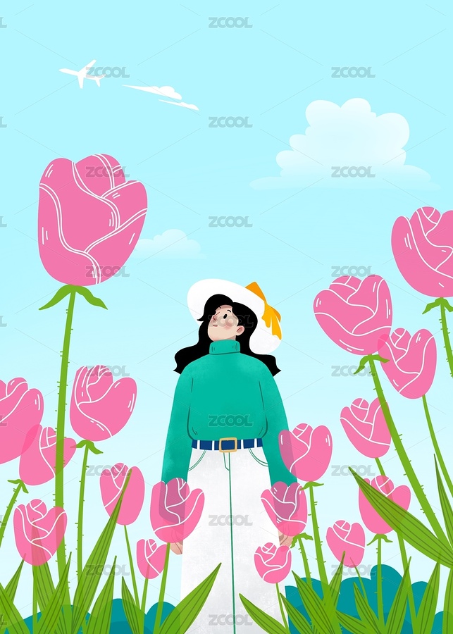 立春春分妇女节踏青春游放风清新商业插画（主预览-1184446） - 未分类 - 站酷设计师Cara丫丫原创素材 - 站酷ZCOOL