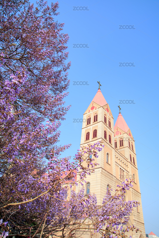 天主教堂和盛开的梧桐花（主预览-4737028） - 未分类 - 站酷设计师星辰shine原创素材 - 站酷ZCOOL