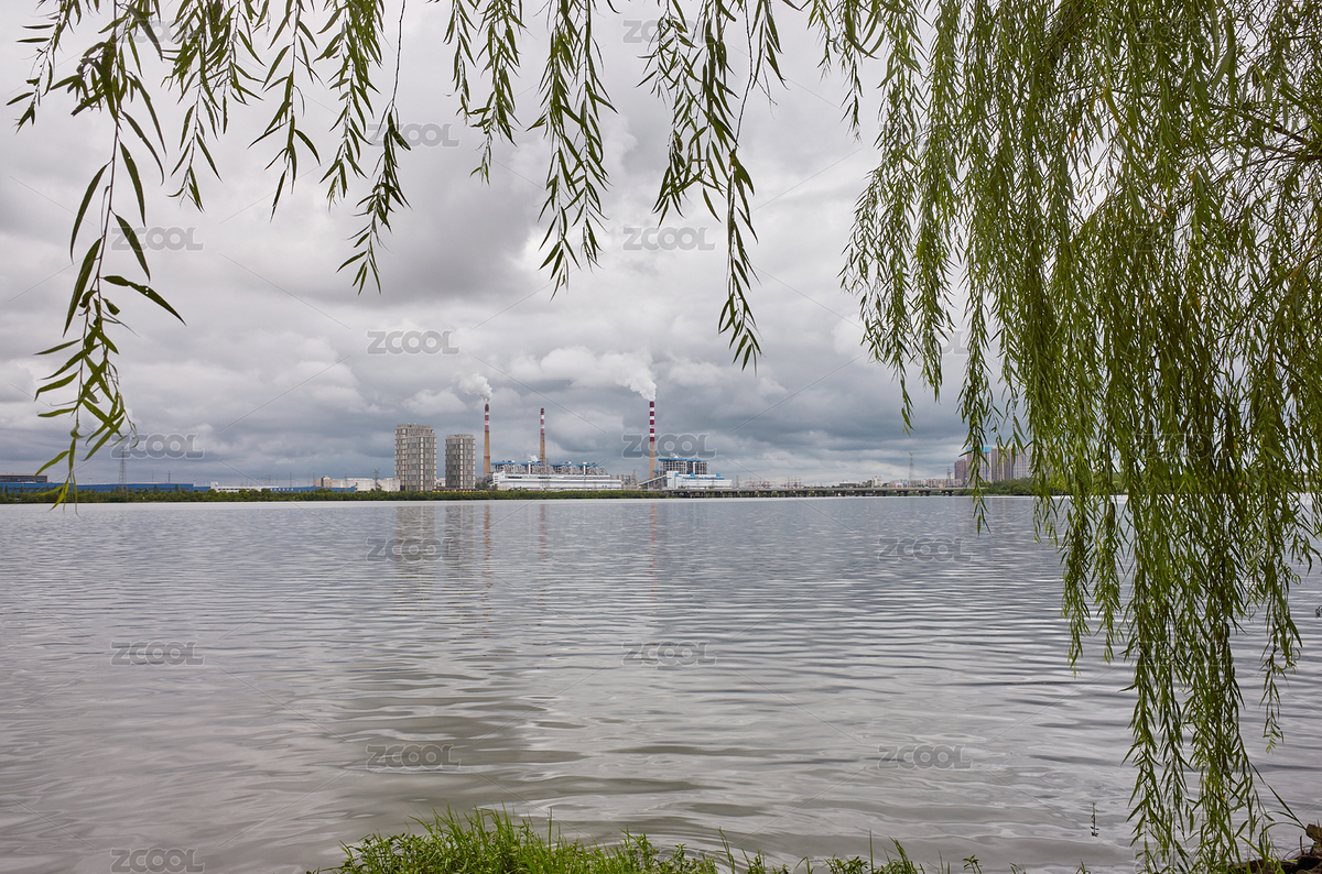 陽邏華能火力發(fā)電廠煙囪排放濃煙（主預覽-2881825） - 未分類 - 站酷設計師蔚藍的白日夢原創(chuàng)素材 - 站酷ZCOOL