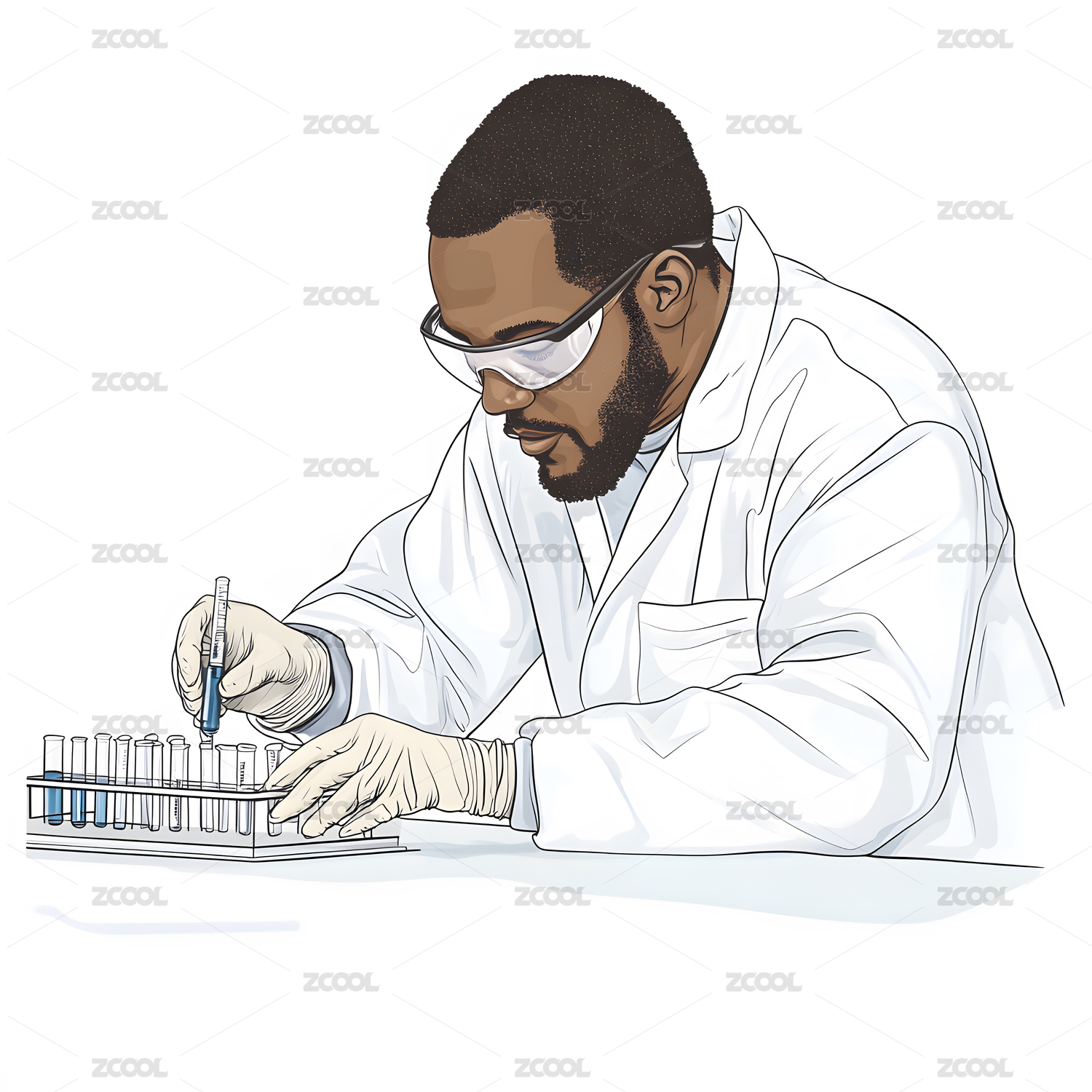 生物医药类科研人物插画
