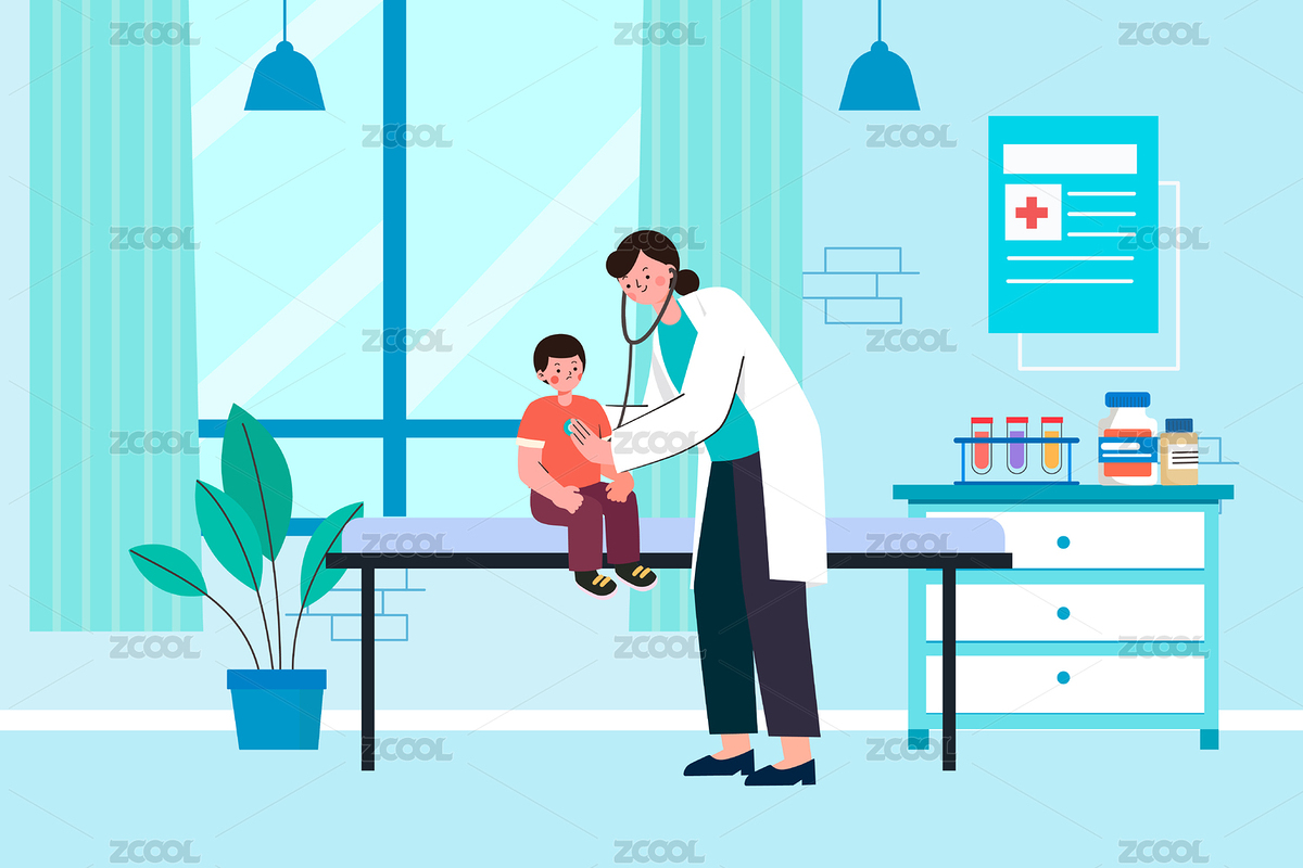 儿科医生为小朋友诊断矢量插画（主预览-7753336） - 未分类 - 站酷设计师jingzheer原创素材 - 站酷ZCOOL