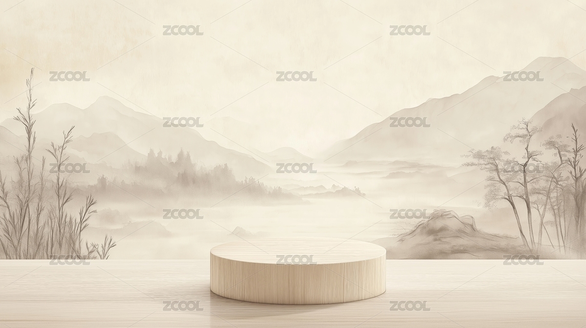 自然元素中國風C4D立體三維電商產(chǎn)品展示（主預覽-7408958） - 未分類 - 站酷設(shè)計師知北游啊原創(chuàng)素材 - 站酷ZCOOL