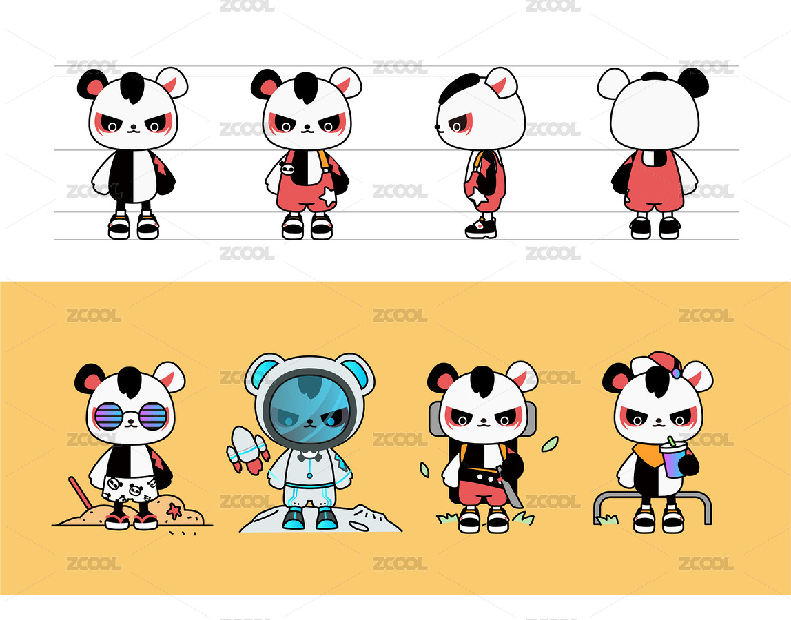 酷酷熊猫IP设计（主预览-5437682） - 未分类 - 站酷设计师三十兀原创素材 - 站酷ZCOOL