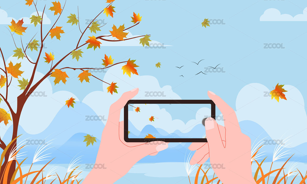 手機(jī)拍照矢量風(fēng)景橫版插畫（主預(yù)覽-8555453） - 未分類 - 站酷設(shè)計(jì)師蘑菇幺幺原創(chuàng)素材 - 站酷ZCOOL