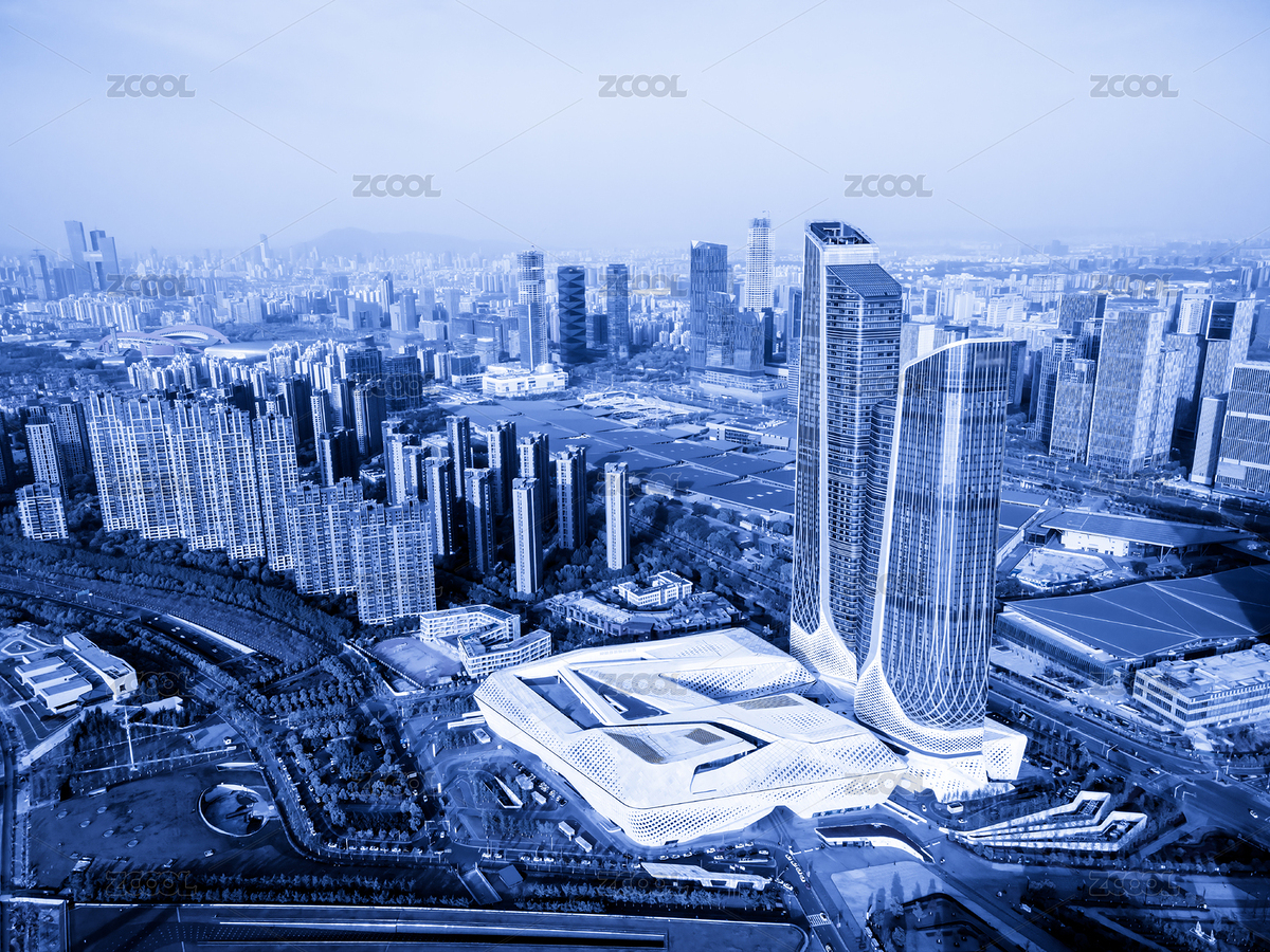 航拍藍(lán)色調(diào)的金融中心現(xiàn)代建筑（主預(yù)覽-9002317） - 未分類 - 站酷設(shè)計(jì)師feichangbaoquan原創(chuàng)素材 - 站酷ZCOOL