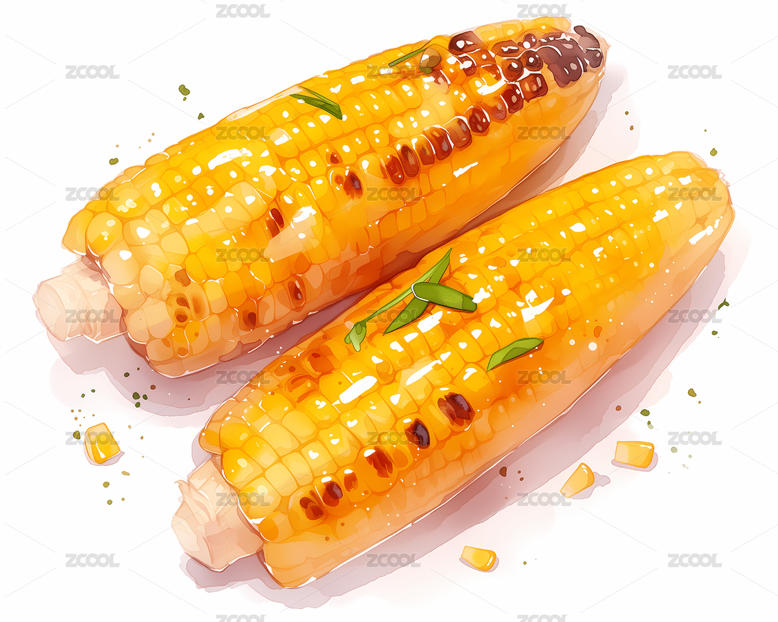 两根美味的烤玉米水彩插画（主预览-8740033） - 未分类 - 站酷设计师灯火印象原创素材 - 站酷ZCOOL
