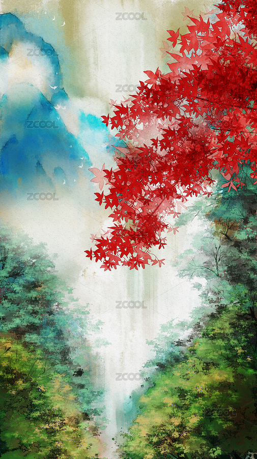 青綠山水（主預(yù)覽-2727043） - 未分類(lèi) - 站酷設(shè)計(jì)師藍(lán)色精靈的畫(huà)原創(chuàng)素材 - 站酷ZCOOL