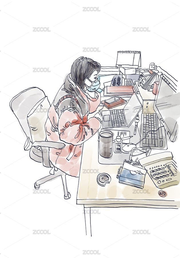 辦公桌女生速寫水彩風(fēng)格（主預(yù)覽-7184704） - 未分類 - 站酷設(shè)計(jì)師大志唯一賬號(hào)原創(chuàng)素材 - 站酷ZCOOL