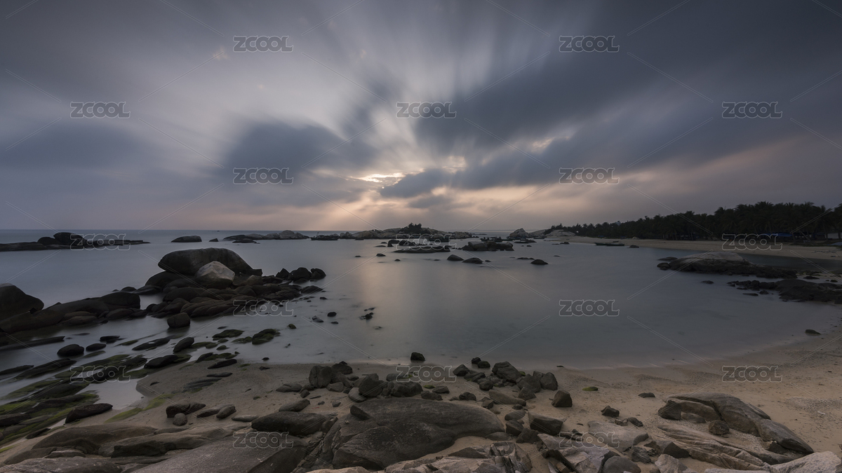 冬季的傍晚海南文昌石頭公園海灣的晚霞（主預覽-413309） - 未分類 - 站酷設(shè)計師三虎998原創(chuàng)素材 - 站酷ZCOOL