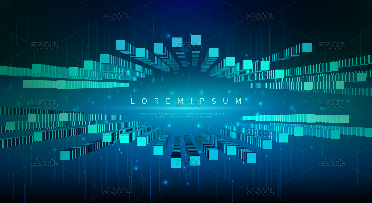矢量抽象三维几何图形创意海报