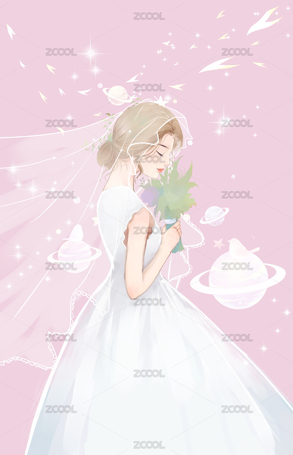 手捧鮮花身穿白色婚紗的新娘（主預(yù)覽-8087041） - 未分類 - 站酷設(shè)計(jì)師哈皮黑兒原創(chuàng)素材 - 站酷ZCOOL