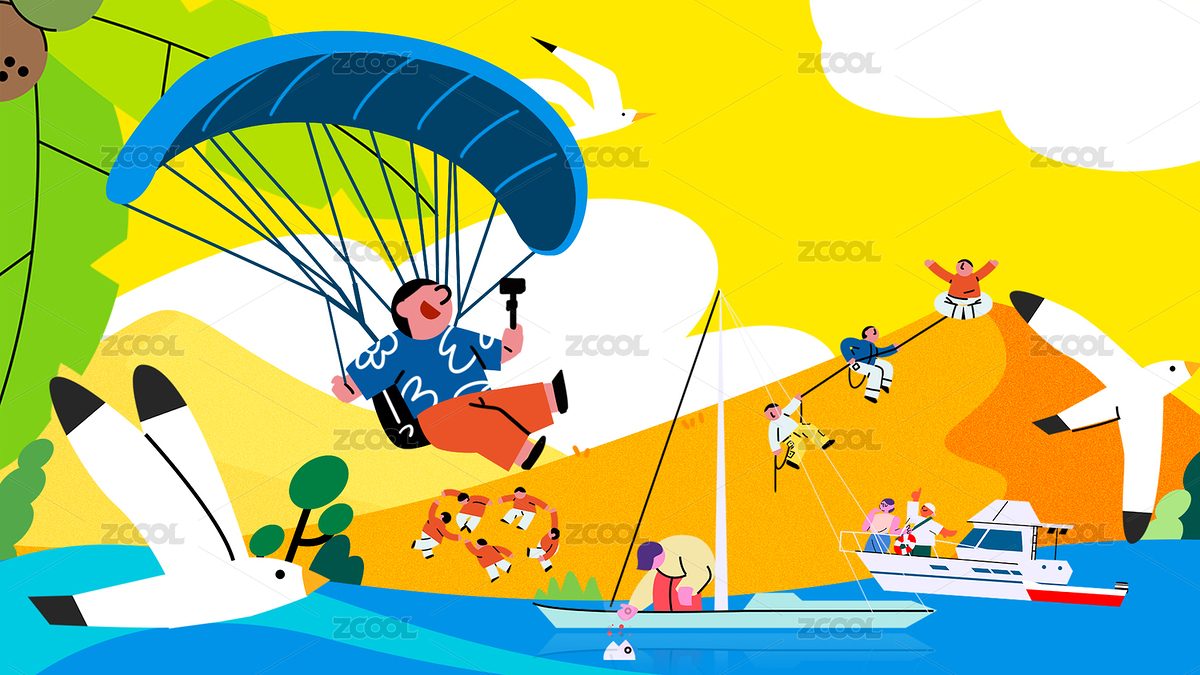 滑翔傘戶外旅行戶外活動(dòng)假日出行（主預(yù)覽-3371918） - 未分類 - 站酷設(shè)計(jì)師柴可布撕雞原創(chuàng)素材 - 站酷ZCOOL
