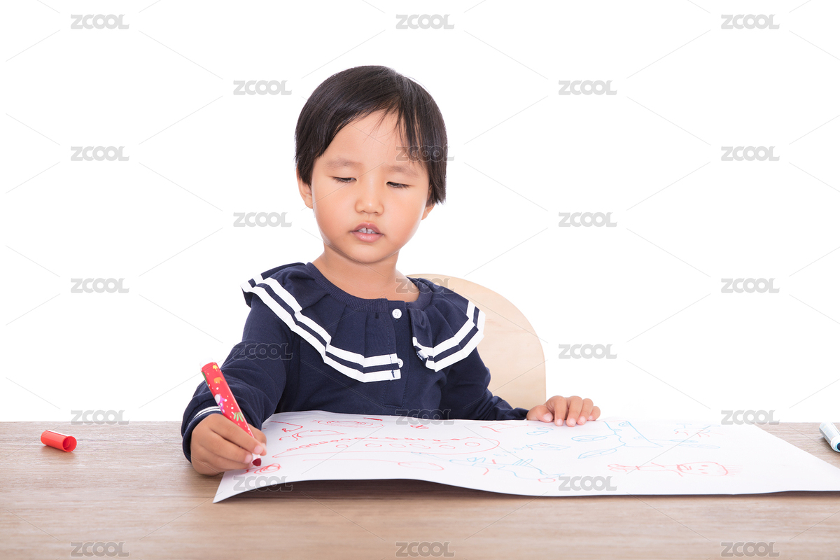 中国孩子在认真的练习绘画（主预览-3771499） - 未分类 - 站酷设计师小羽怪原创素材 - 站酷ZCOOL