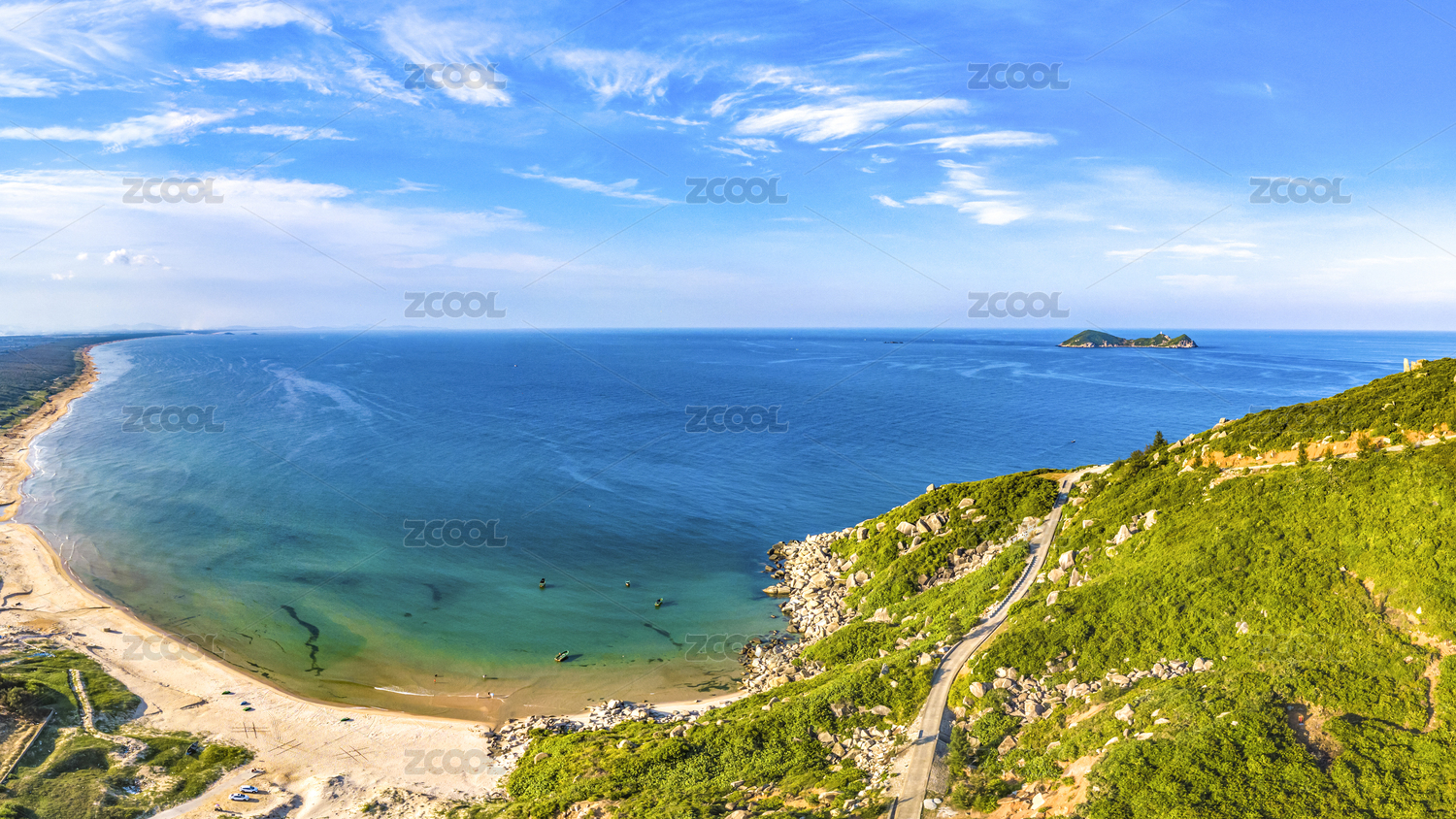 Dahua Jiao (Dahuajiao) Scenic Spot, Cape Landscape Aerial View of Wanning County, Eastern Coastline of Hainan Island, China